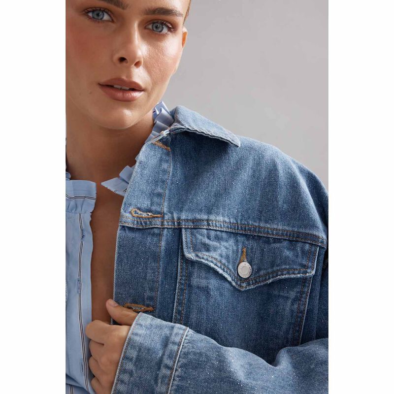Caitlin Crisp Oversized Denim Jacket image number 2